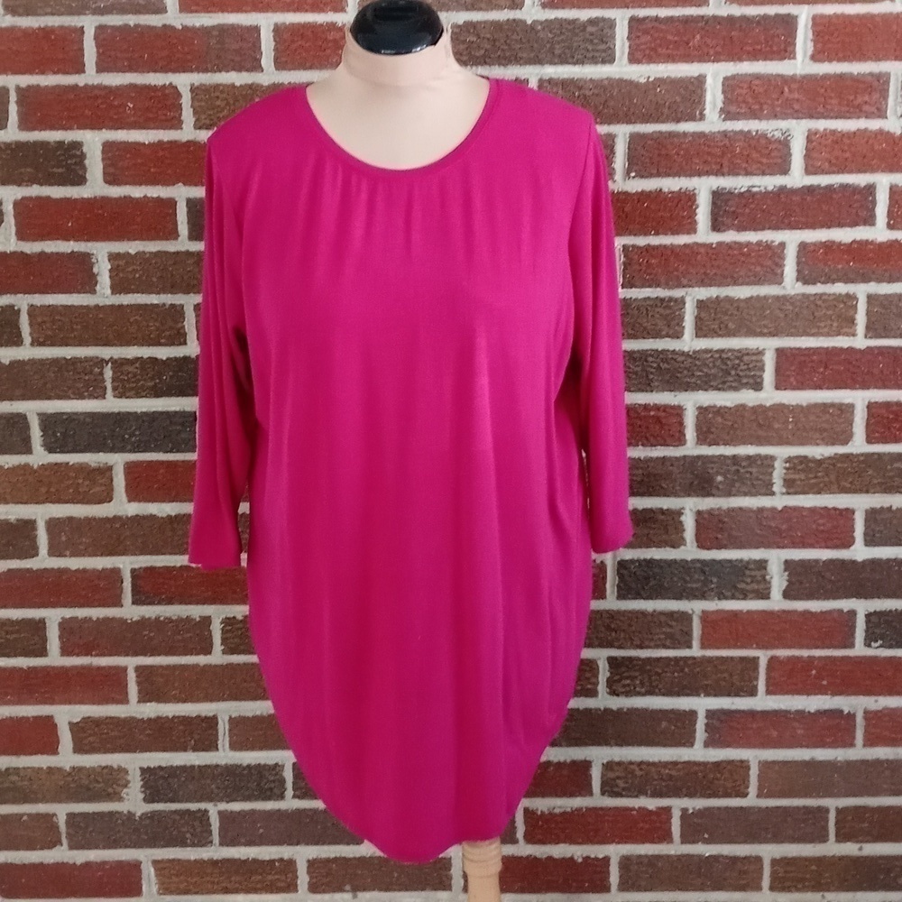 Bonnie Brooks plus size 2X long sleeve hot pink T-shirt